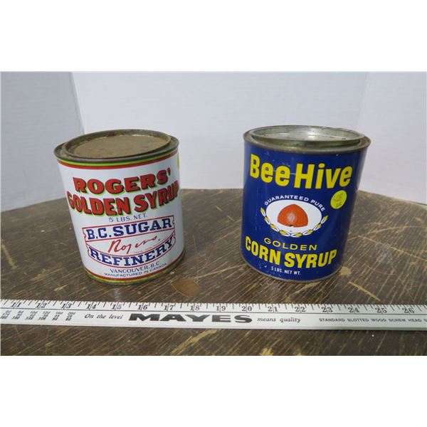 2 Syrup Tins - Roger, Bee Hive