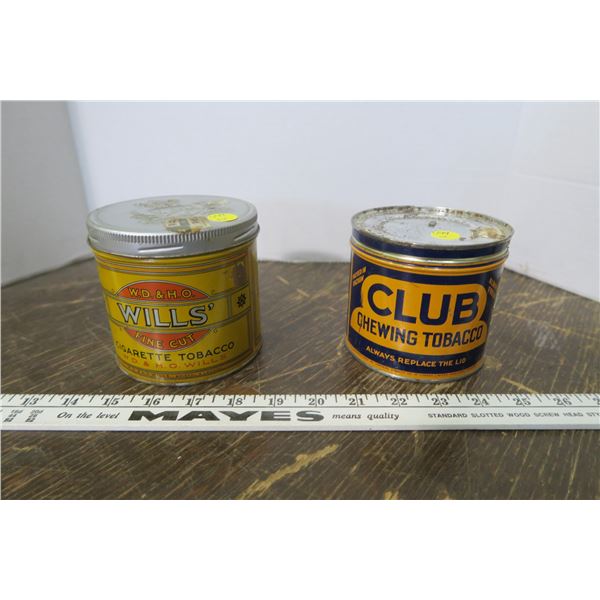 Wills' & Club Tobacco Tins
