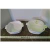 Image 1 : 2 Corning Casserole Dishes 8" - 1 Shallow, Comes with 1 Glass Lid