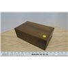 Image 3 : Wooden Jewelry Box w/ Blue Felt Interior - 12x7x5in.