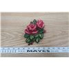 Image 1 : Roses Chalkware Piece w/ Birthday Note on Back 1955