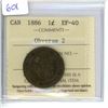 Image 1 : 1886 ICCS EF-40 Victoria Penny - Coin