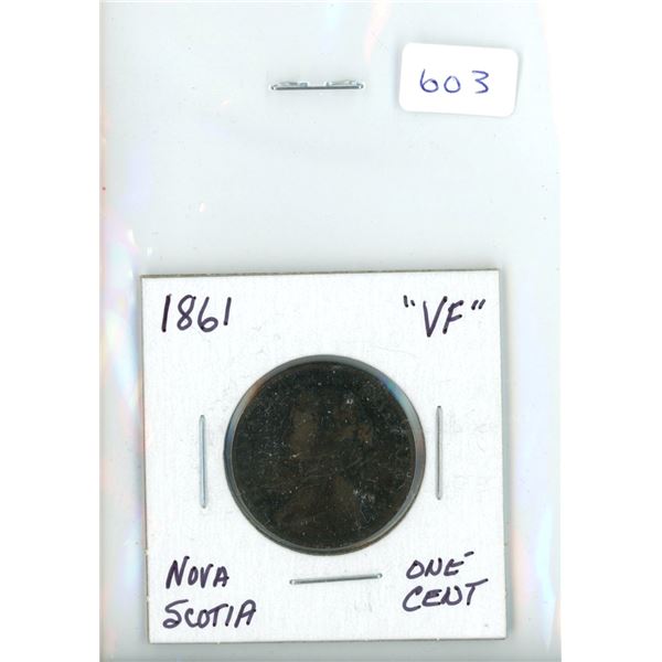 1861 Nova Scotia One Cent - Coin