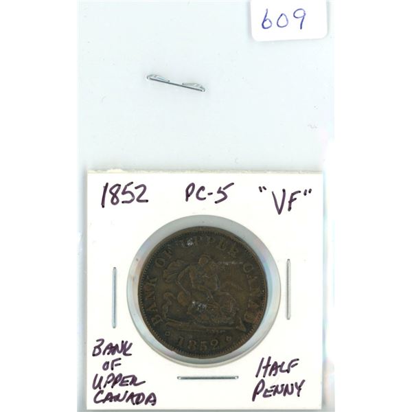 1852 Dragon Slayer 1/2 Penny - Coin