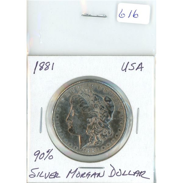 1881 Morgan Silver Dollar - Coin