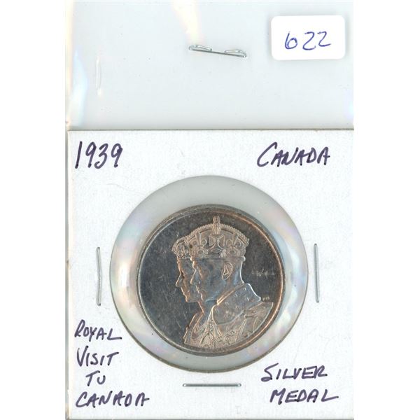 1939 Royal Visit to Canada Silver Medal