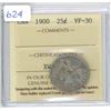 Image 1 : 1900 ICCS VF-30 Victoria 25 Cent - Coin
