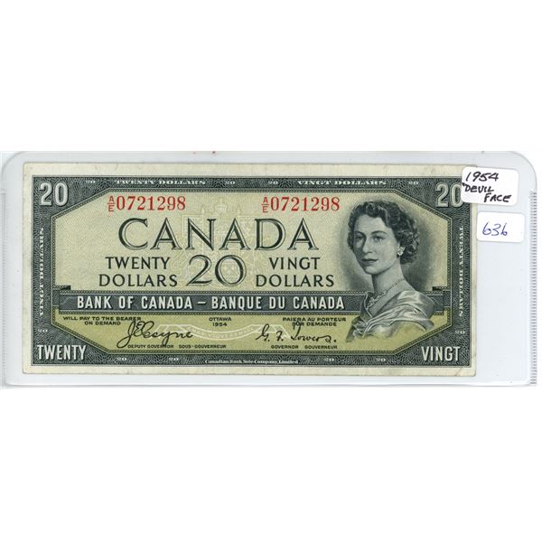 1954 "Devil Face" Twenty Dollar Bill