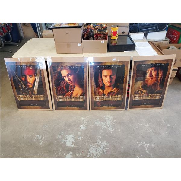 4 POTC MOVIE POSTERS IN FRAMES