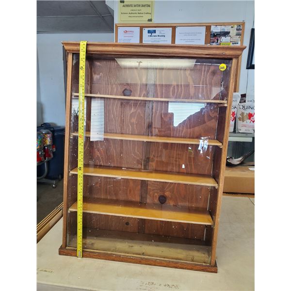 WOODEN DISPLAY CASE W/ REAR DOORS