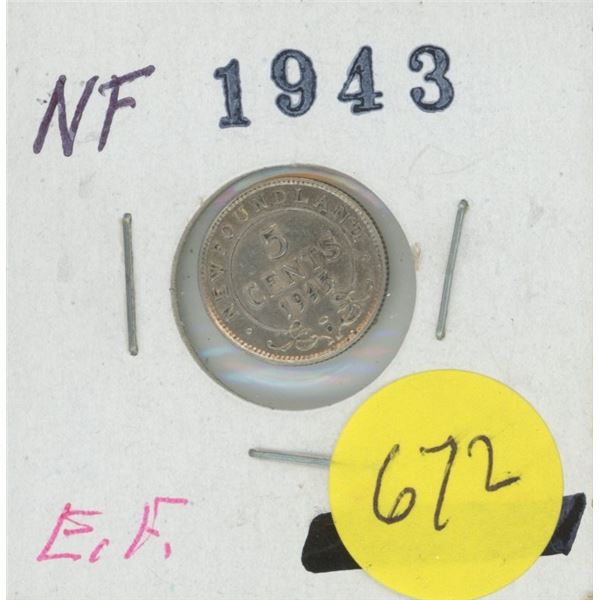 1943 ten cent coin Newfoundland