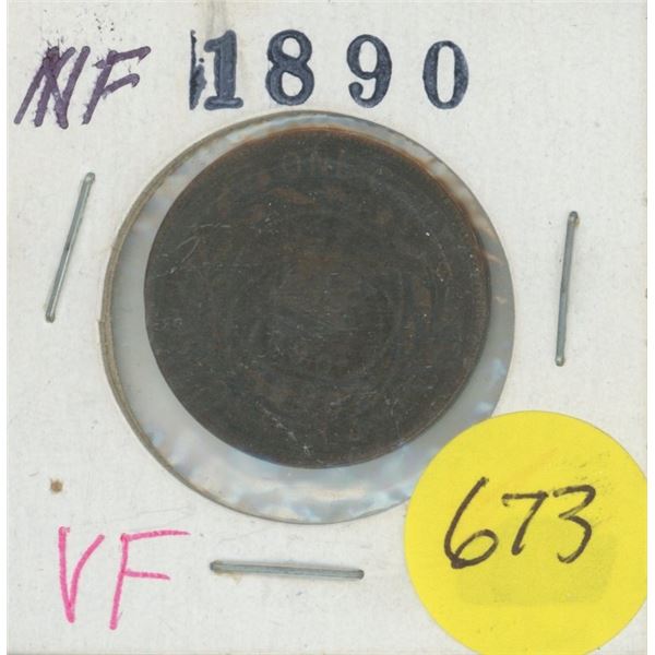 1890 one cent coin Newfoundland