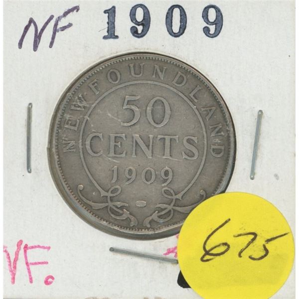 1909 50 cent coin Newfoundland
