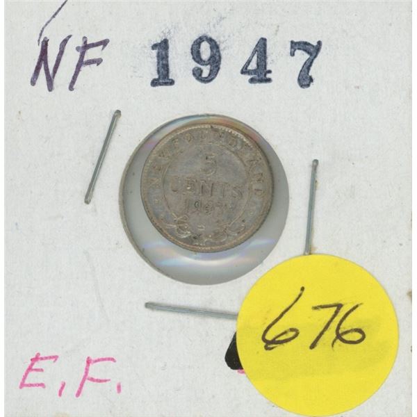 1947 five cent coin Newfoundland