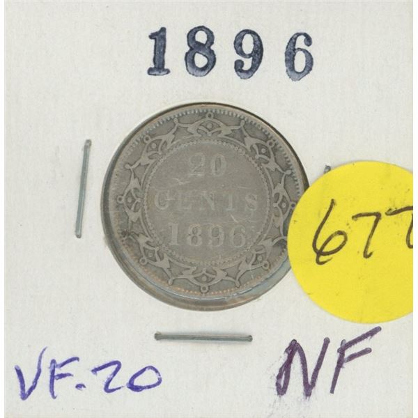 1896 20 cent coin Newfoundland