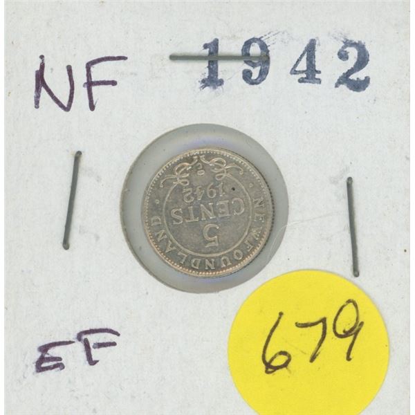 1942 5 cent coin Newfoundland