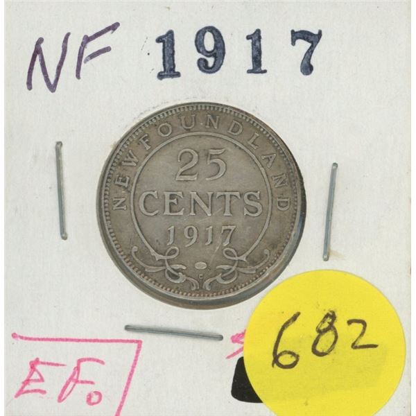 1917 25 cent coin Newfoundland