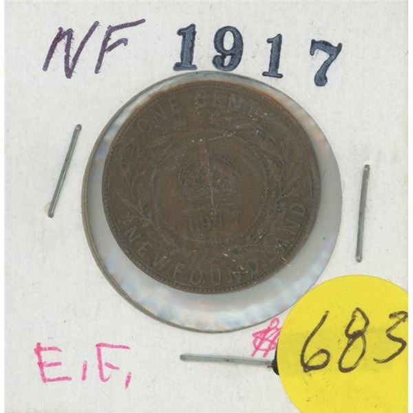1917 one cent coin Newfoundland