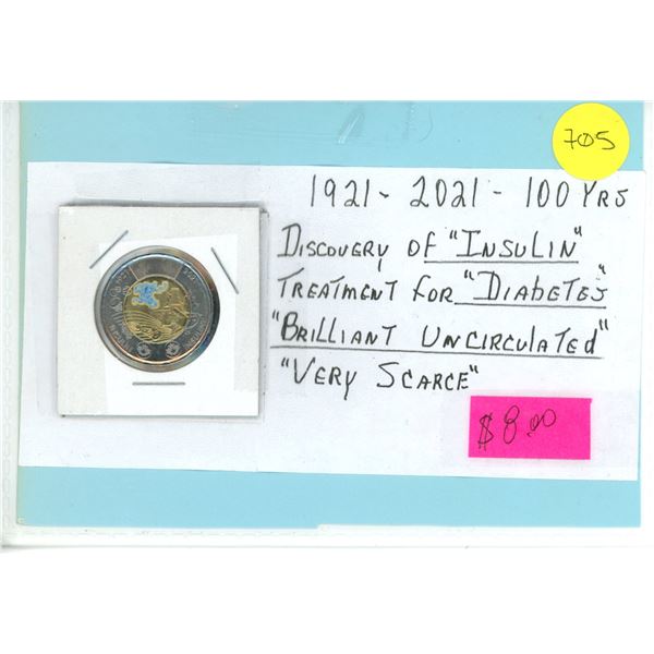 1921-2021 "Discovery of Insulin" Toonie 2$ CAN