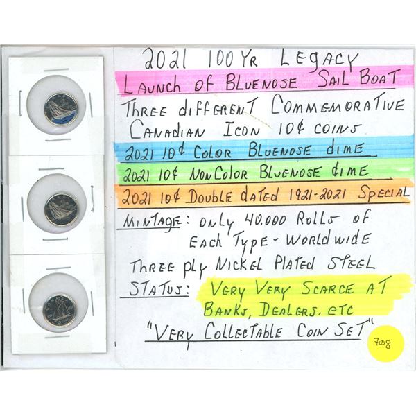 2021 100 Year Legacy "Bluenose" Dimes CAN $.10