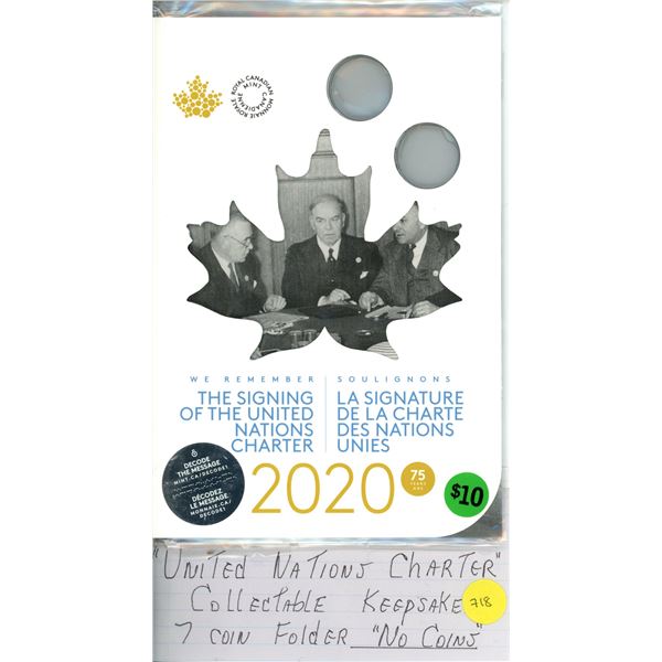 "United Nations Charter" Collectable Coin Folder