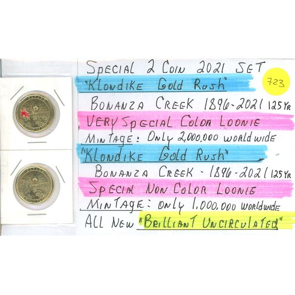 Special 2021 2 x One Dollar CAN Coins "Klondike Gold Rush"