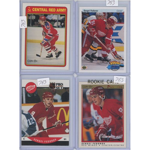 4 X Federov Rookie Cards