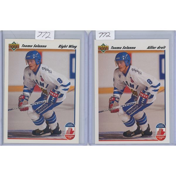 Selanne Upper Deck Rookies Eng + Fr