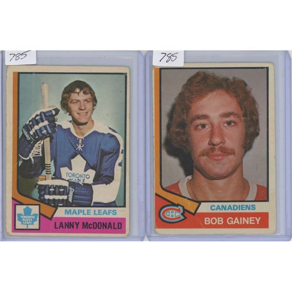 Lanny Mcdonald and Gainey 1974-75 OPC Rookies Poor Condition