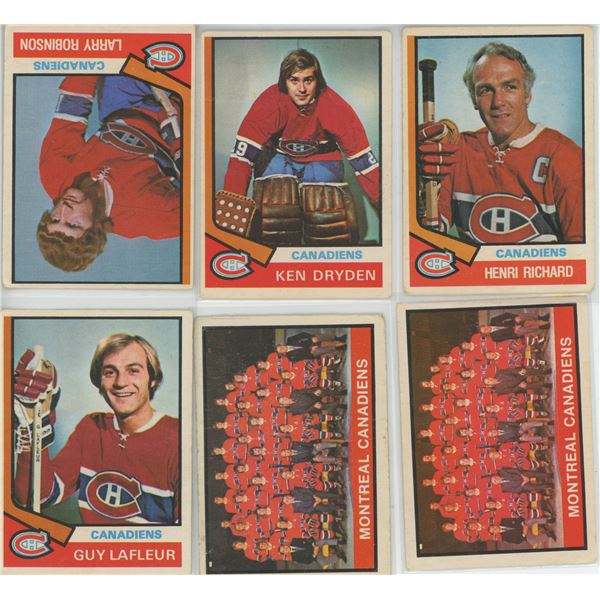 6 1974-75 OPC Cards Poor Condition