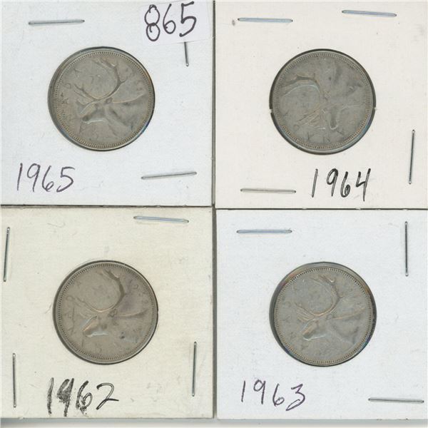 4 - 25¢ Silver Coins Canada -