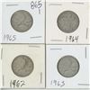 Image 1 : 4 - 25¢ Silver Coins Canada -