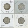 Image 1 : 4 - 25¢ Silver Coins Canada -