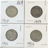 Image 1 : 4 - 25¢ Silver Coins Canada -