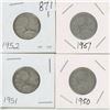 Image 1 : 4 - 25¢ Silver Coins Canada -