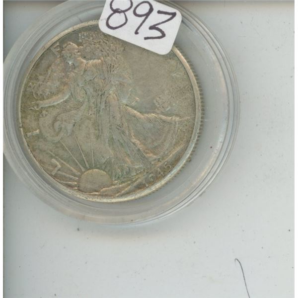 1945 USA Silver Half Dollar