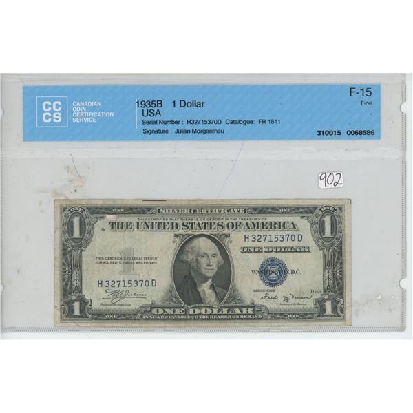 1935B USA Graded $1 Bill - F-15