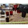 Image 3 : Lot of Misc. Items, Red Glassware, Spice Rack