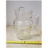 Image 1 : clear glass pitcher w/ flower etching