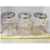 Image 1 : 3 candy store glass containers w/ lids