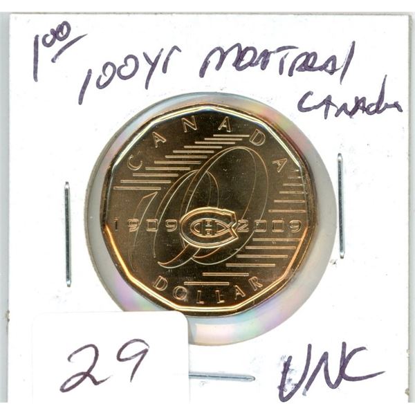 (1) 100 year Ann Montreal Canadian Loonie