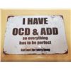 Image 1 : 8x11 3/4 inch sign OCD & ADD"