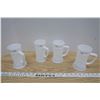 Image 1 : 4 Beautiful 6in. Milkglass Mugs