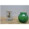 Image 3 : Holly Hobby Vintage Japan Cup & Green Bowl & Cut Glass Vase