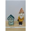Image 1 : Cute Kleenex Box Holder & Plastic Lawn Gnome