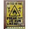 Image 1 : "In Case of Fire" Tin Sign