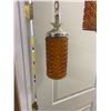 Image 4 : 1970s Swag Lamp - Amber Glass