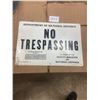 Image 1 : No Trespassing Sign 13 X 9" - Department of National Defense
