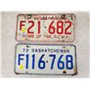 Image 1 : 1972 + 1973 SASK LICENSE PLATES