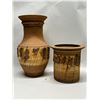 Image 1 : 2 Hand Thrown Studio Pottery Vases Planters Tallest Approx: 12.5"x6.5"